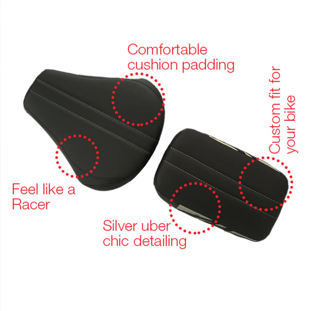 Bolt Sports Twin Bike Seat Cover Black and Silver for Bullet - Image 4