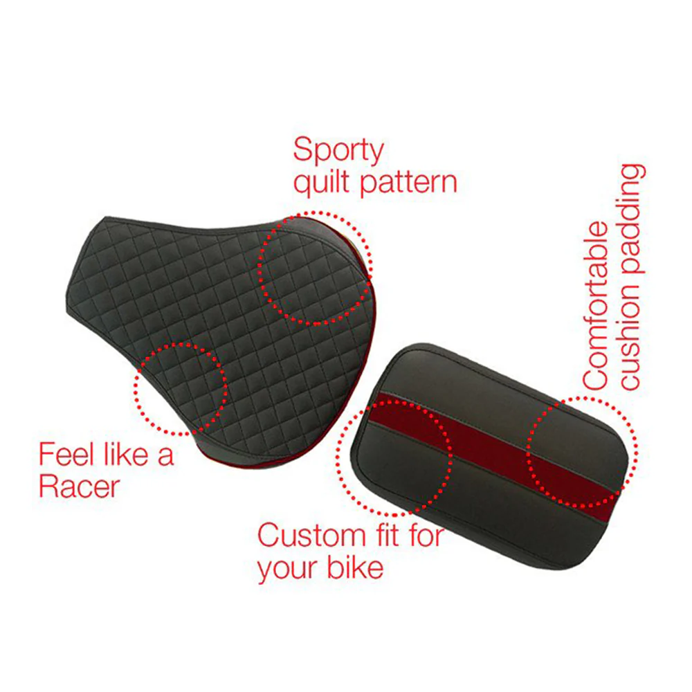 Cameo Sports Twin Bike Seat Cover Black and Red for Bullet - Image 4