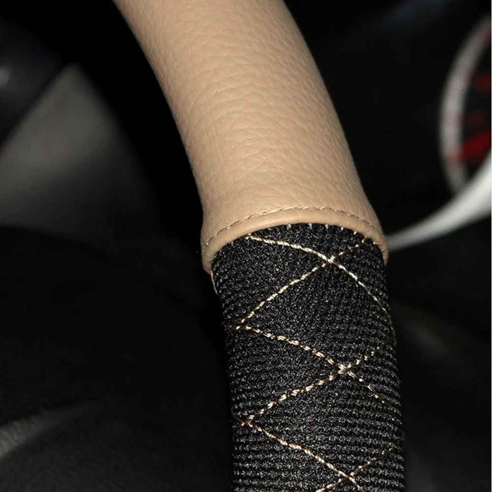 Car Steering Wheel Cover Beige - Image 4