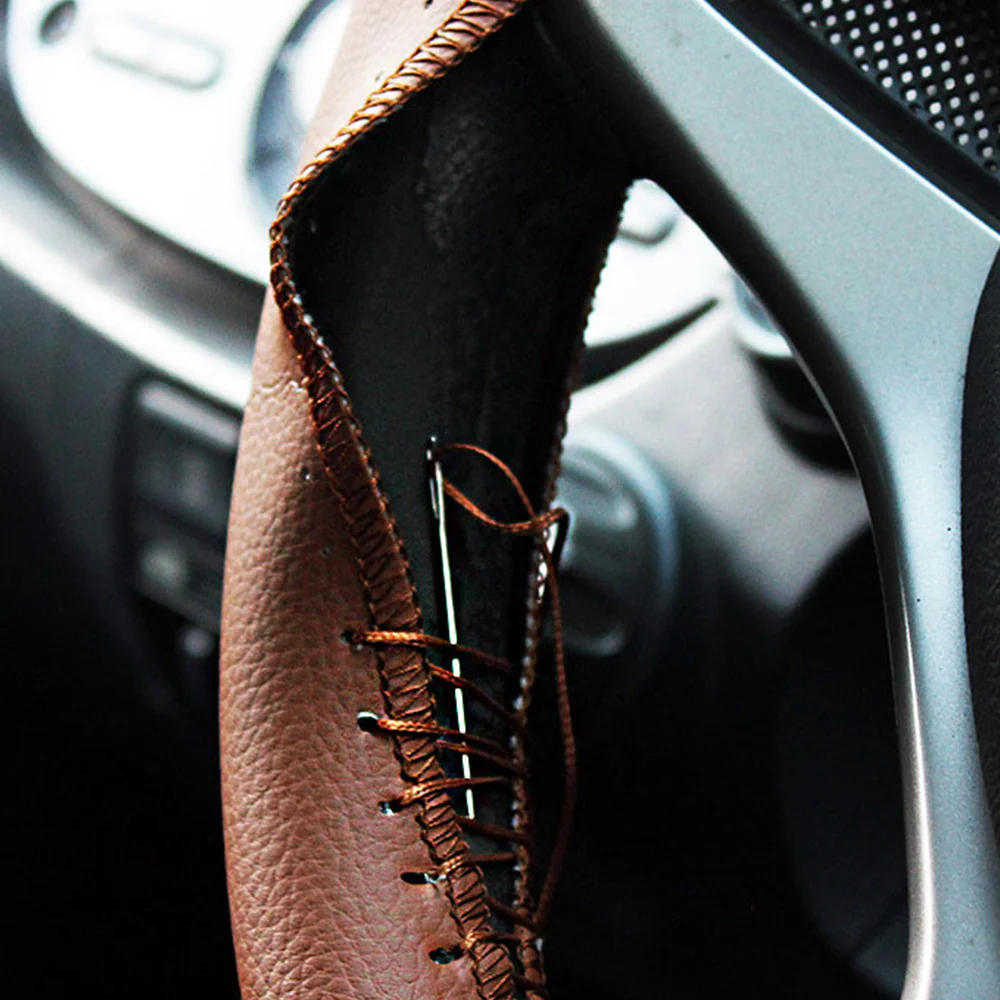Car Steering Wheel Cover Tan - Image 4