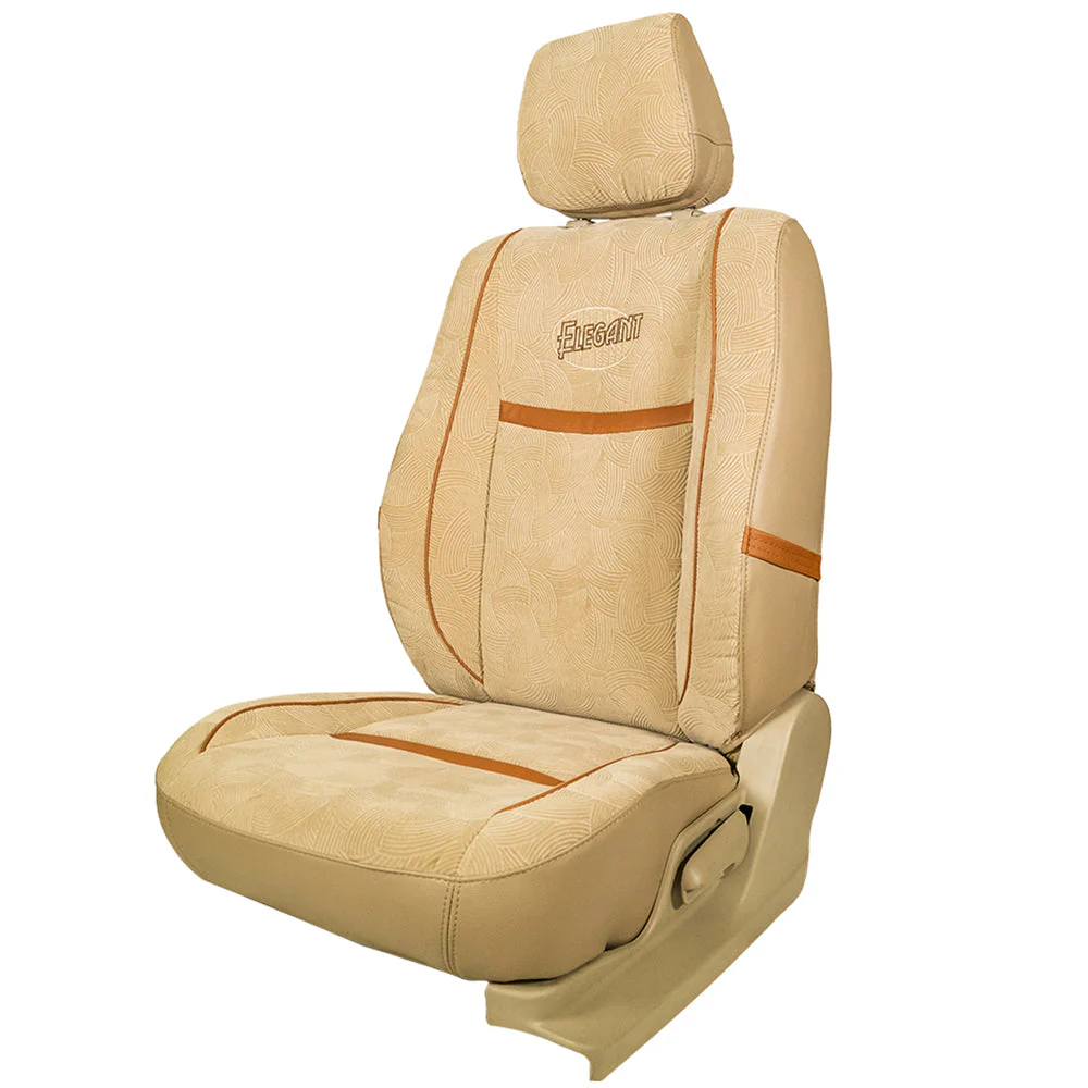 Waves Bucket Fit Fabric Car Seat Cover For Kia Carens with Free Set of 4 Comfy Cushion & Neck Rest