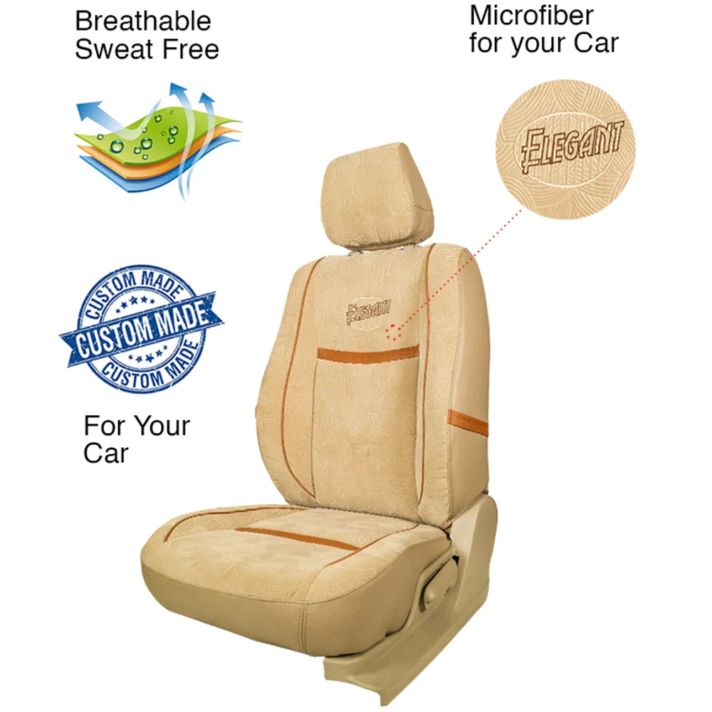 Comfy Waves Fabric Car Seat Cover For MG Hector Plus with Free Set of 4 Comfy Cushion - Image 6