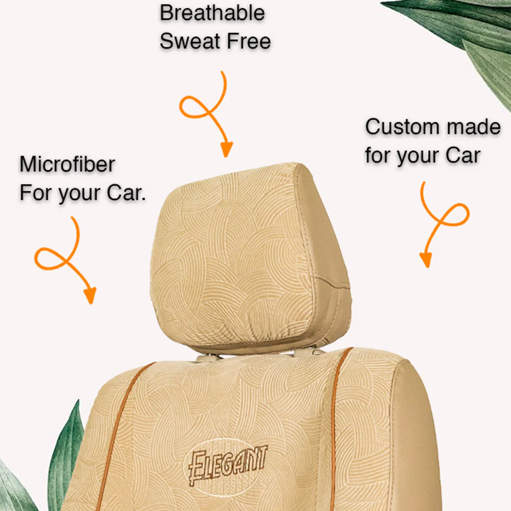 Comfy Waves Fabric Car Seat Cover For Hyundai Creta with Free Set of 4 Comfy Cushion - Image 4