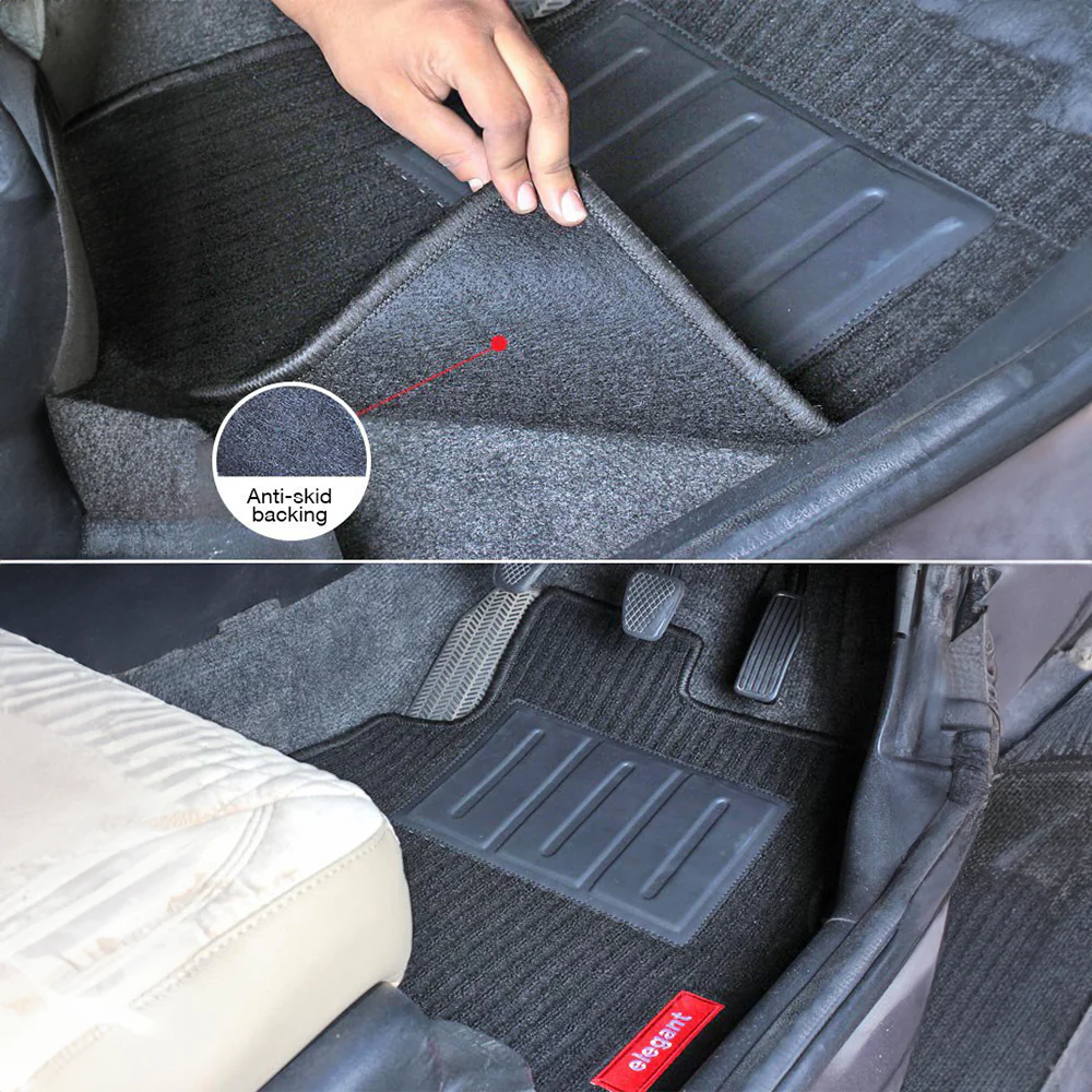 Cord Carpet Car Floor Mat Black and Red For Mahindra Scorpio - Image 2