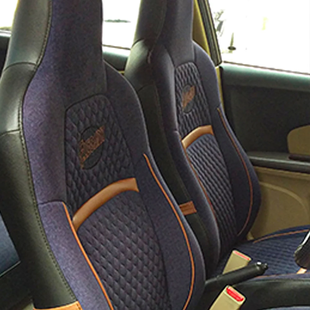 Denim Retro Velvet Fabric Car Seat Cover For Volkswagen Ameo - Image 3