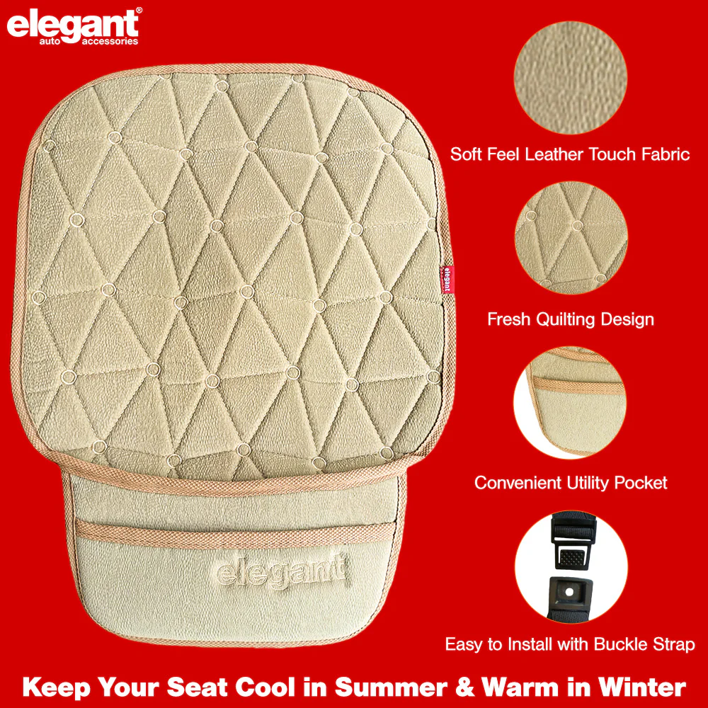 Space CoolPad Car Seat Cushion Beige (Set of 2) - Image 3
