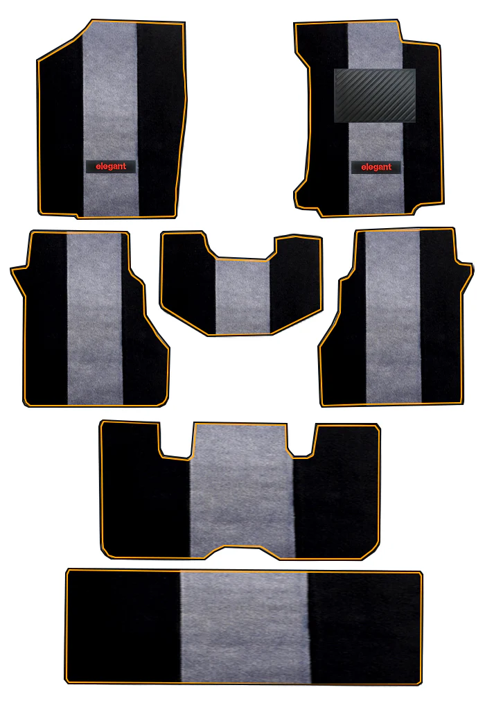 Edge Carpet Car Floor Mat Black and Grey For Toyota Innova Crysta