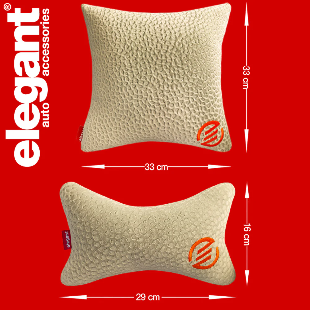 Elegant Comfy Velvet Cushion & Neck Rest Car Pillow CU12 - Image 9