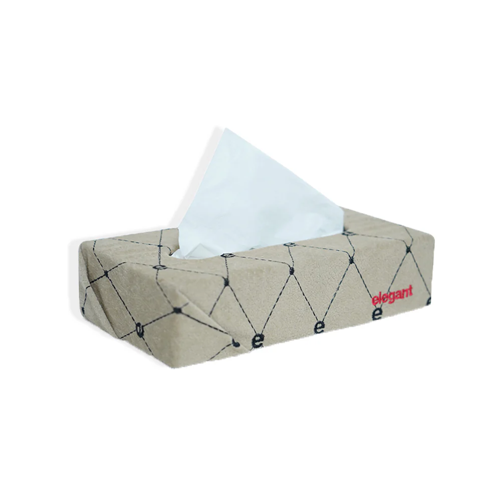Fabric Tissue Box Beige E Design CU01