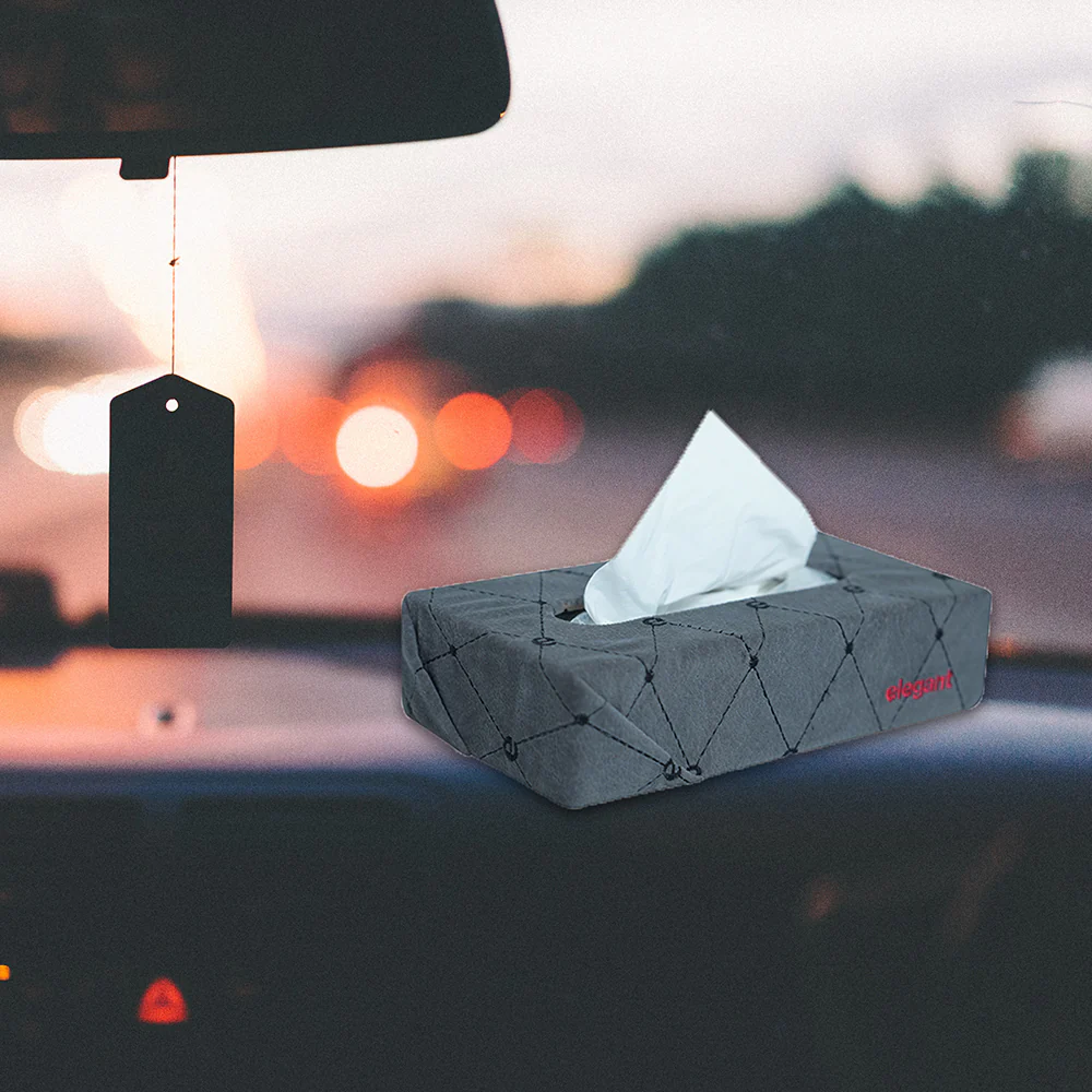 Fabric Tissue Box Grey E Design CU01 - Image 2