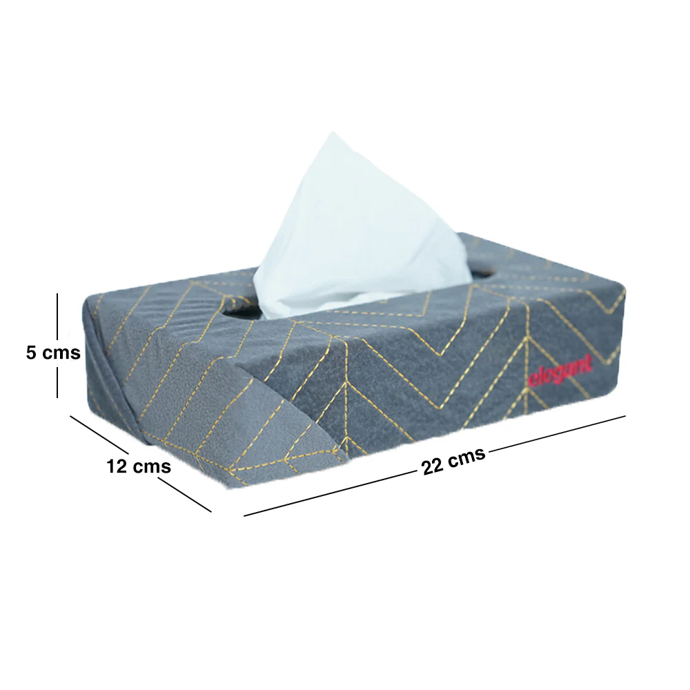 Fabric Tissue Box Grey Line Design CU09 - Image 4