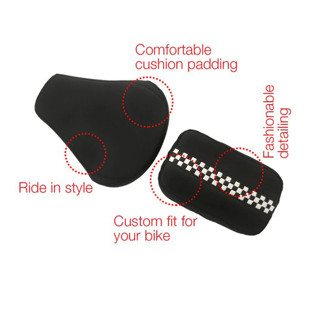 Gallop Style Twin Bike Seat Cover Black and White for Bullet - Image 4