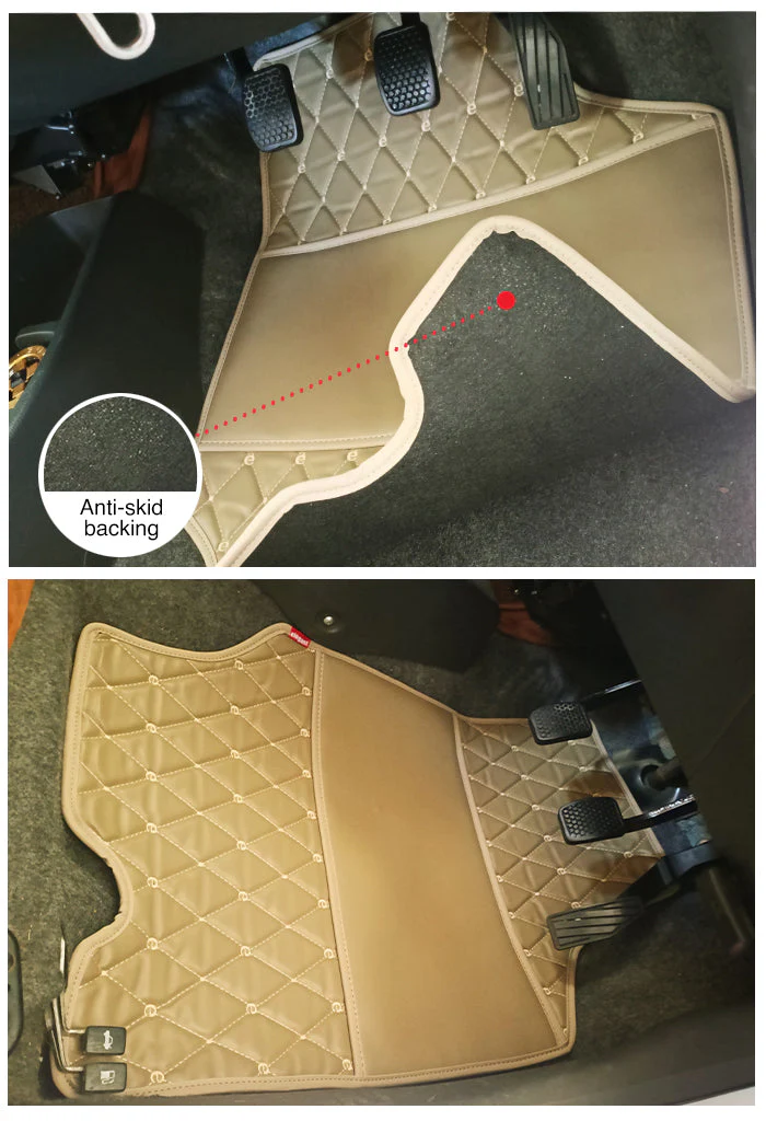 Luxury Leatherette Car Floor Mat Beige For Toyota Innova - Image 2