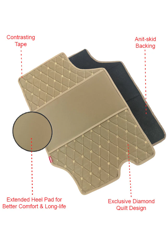 Luxury Leatherette Car Floor Mat Beige For Mahindra Scorpio - Image 3