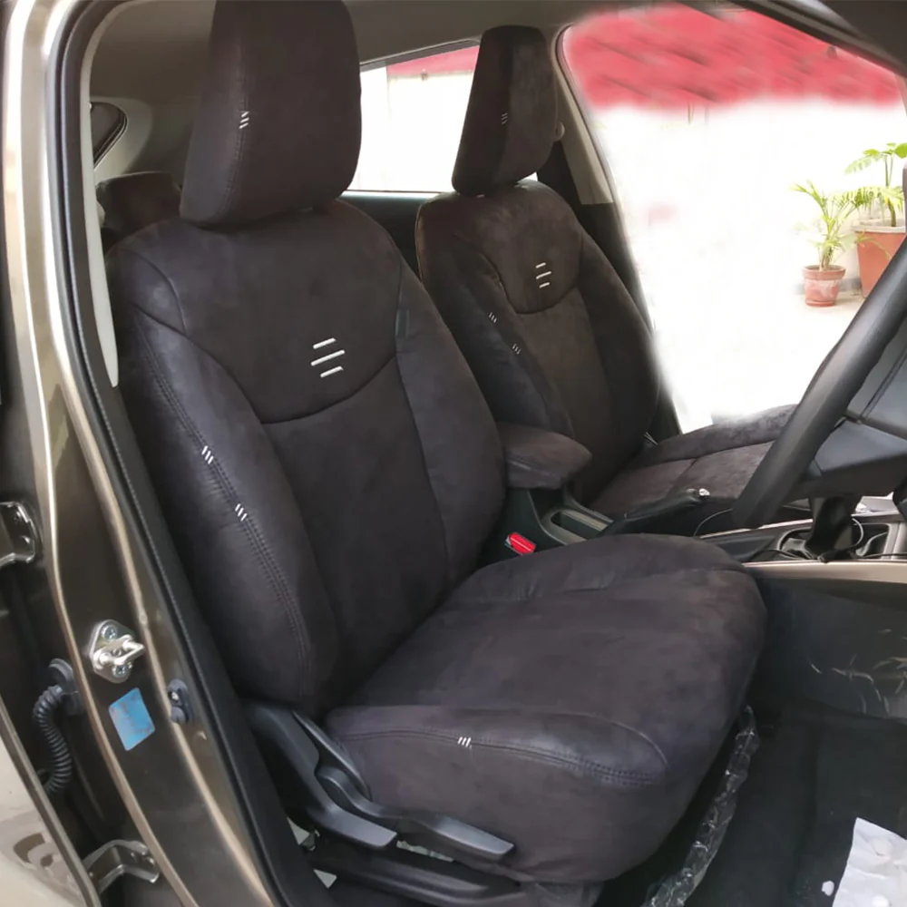 Nubuck Patina Leather Feel Fabric Car Seat Cover For Hyundai Eon - Image 6