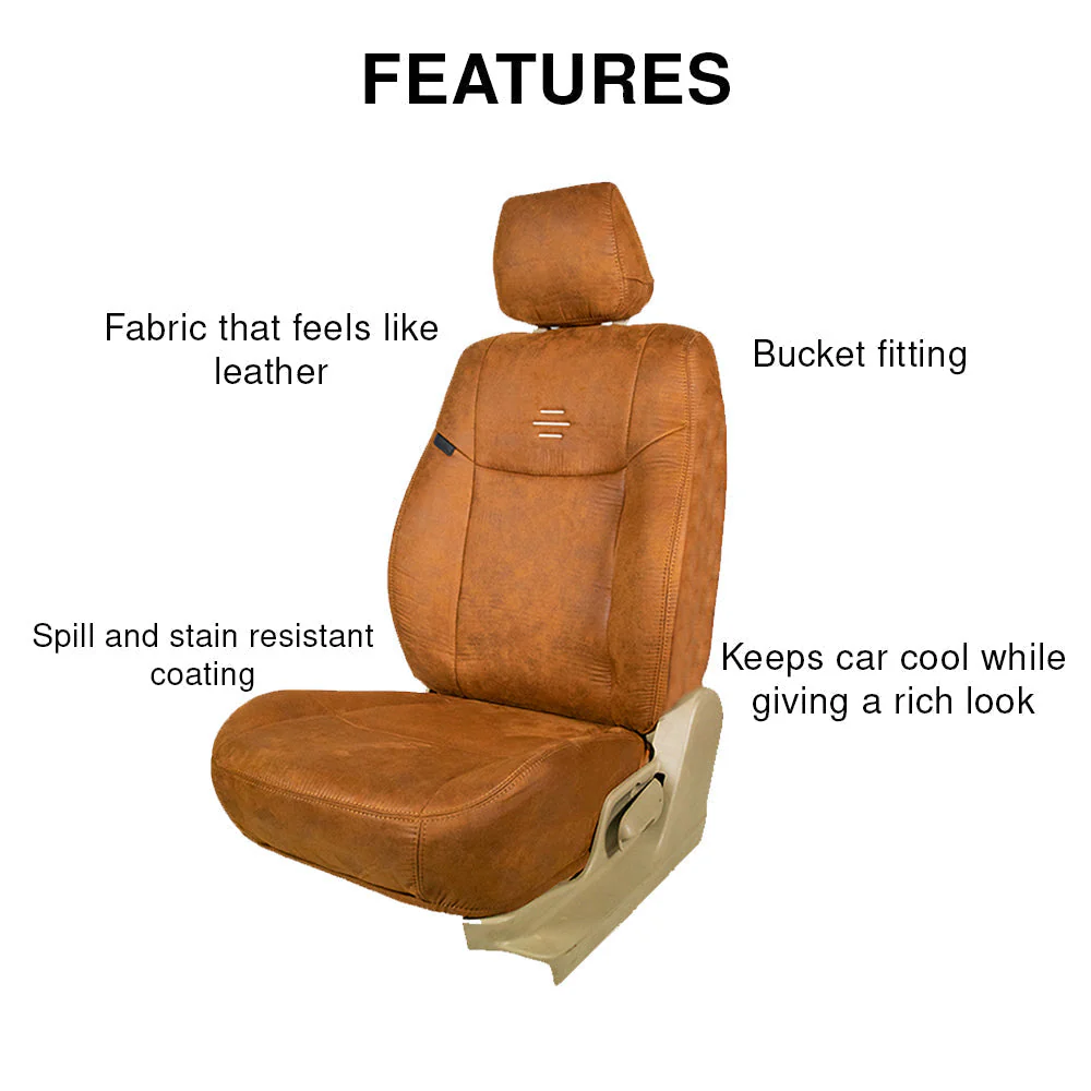 Nubuck Patina Leather Feel Fabric Car Seat Cover For Toyota Altis - Image 12