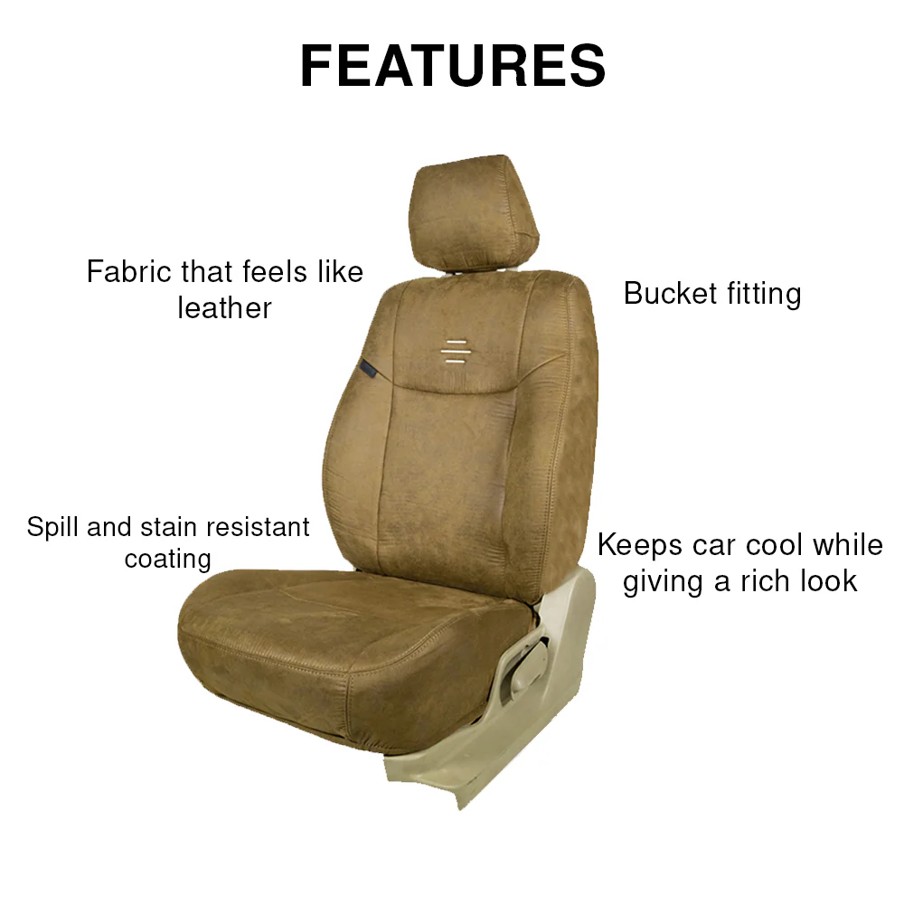 Nubuck Patina Leather Feel Fabric Car Seat Cover For Hyundai Alcazar - Image 9