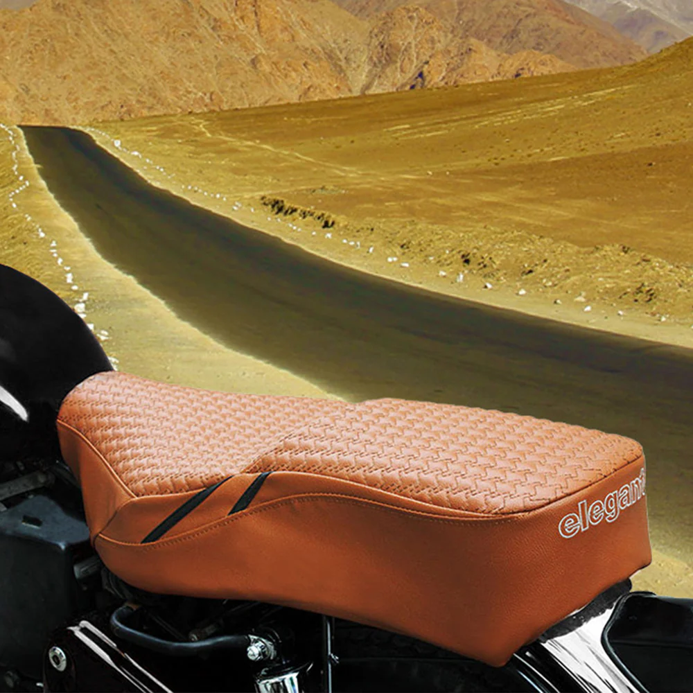 Rodeo Luxury Bike Seat Cover Tan with Black Side Detail - Image 3