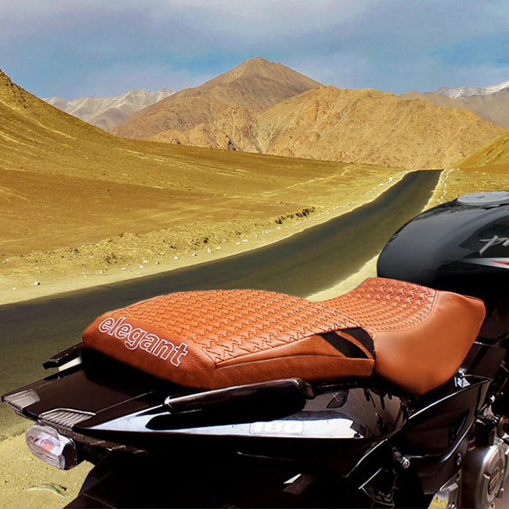 Rodeo Luxury Twin Bike Seat Cover Tan with Black Side Detail - Image 3
