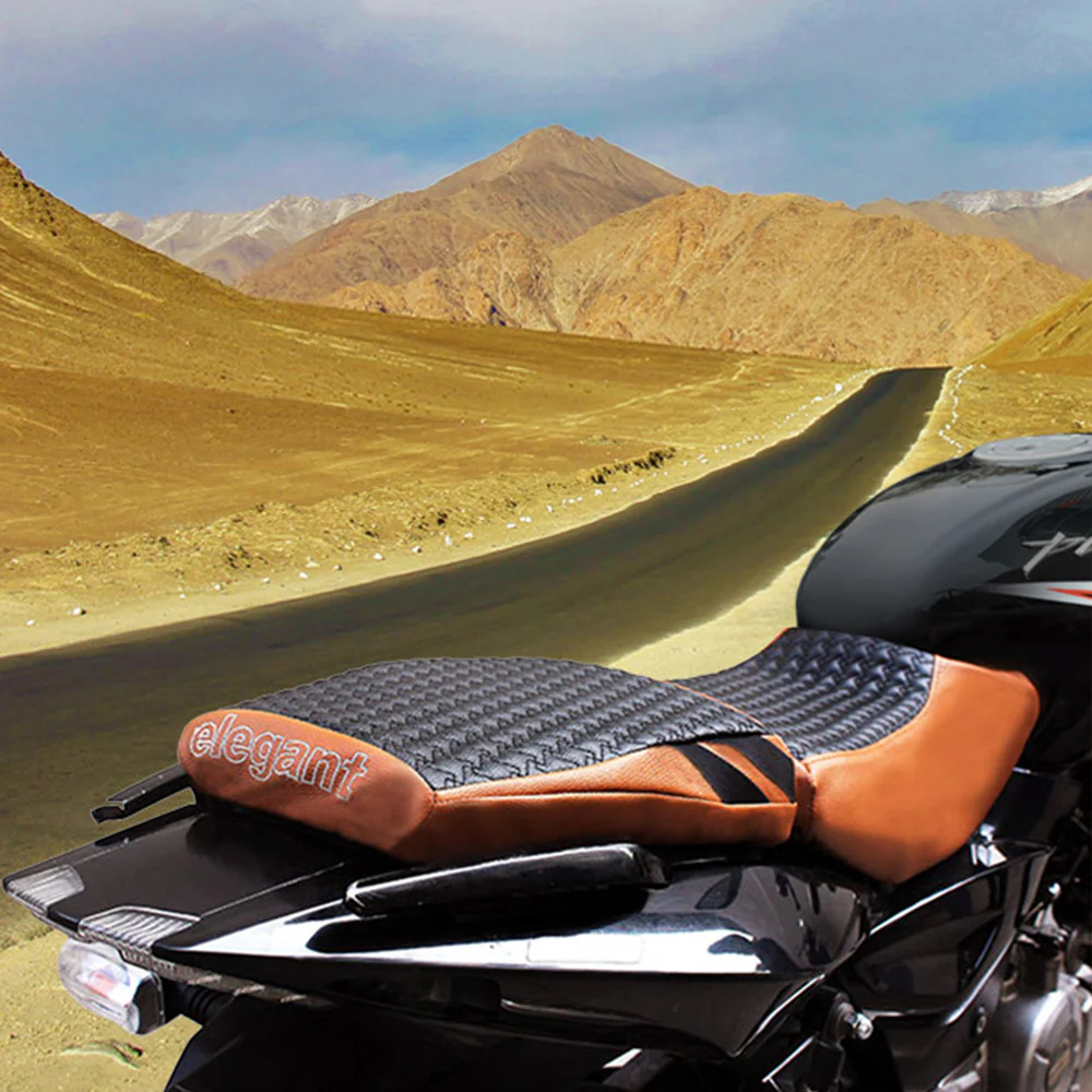 Rodeo Luxury Twin Bike Seat Cover Tan with Black Top - Image 3