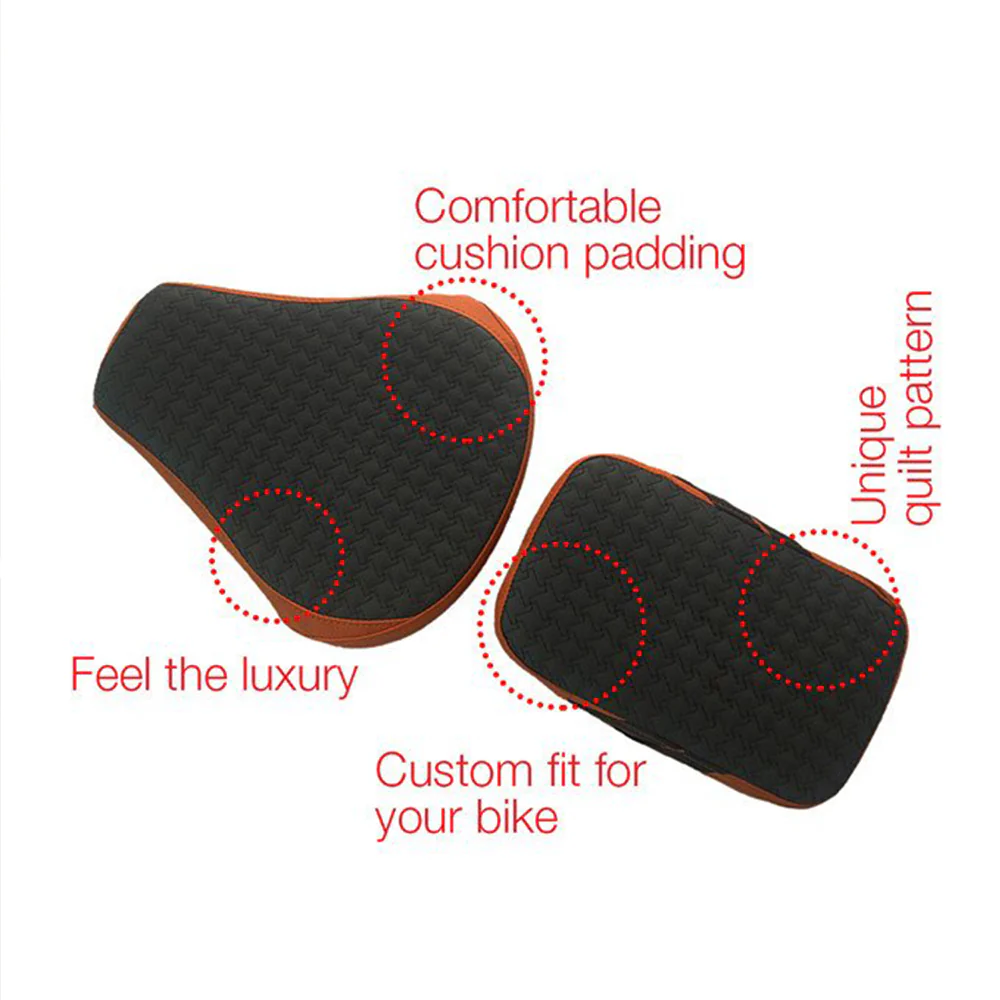 Rodeo Luxury Twin Bike Seat Cover Tan with Black Top for Bullet - Image 4
