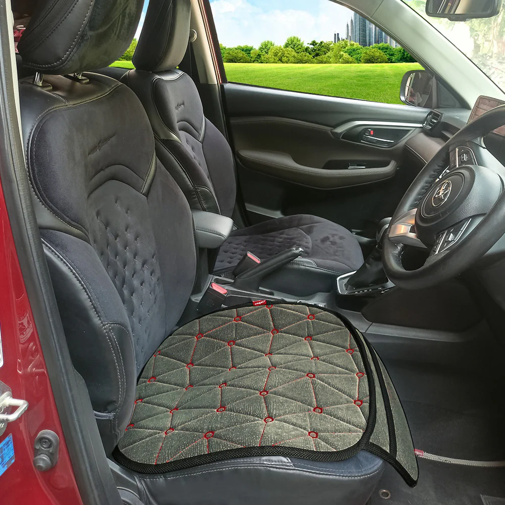 Space CoolPad Car Seat Cushion Grey-Red (For Driver) - Image 4