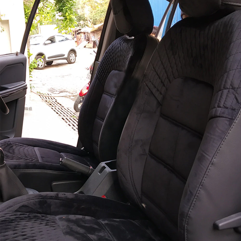Veloba Crescent Velvet Fabric Car Seat Cover For Maruti Fronx - Image 2