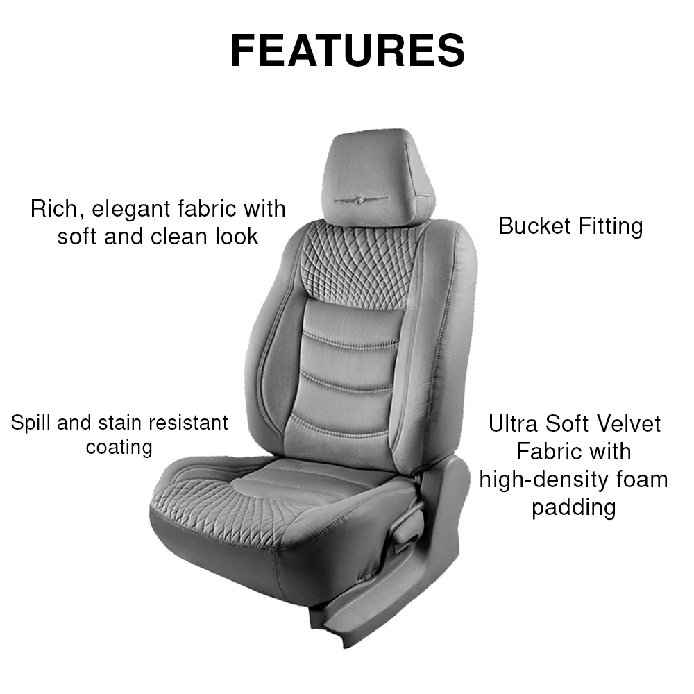 Veloba Crescent Velvet Fabric Car Seat Cover For Mahindra Bolero Neo - Image 12