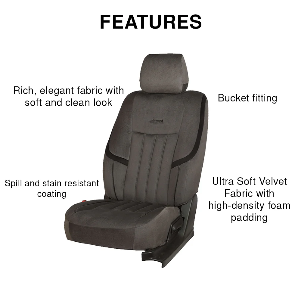 King Velvet Fabric Car Seat Cover For Tata Nexon - Image 12