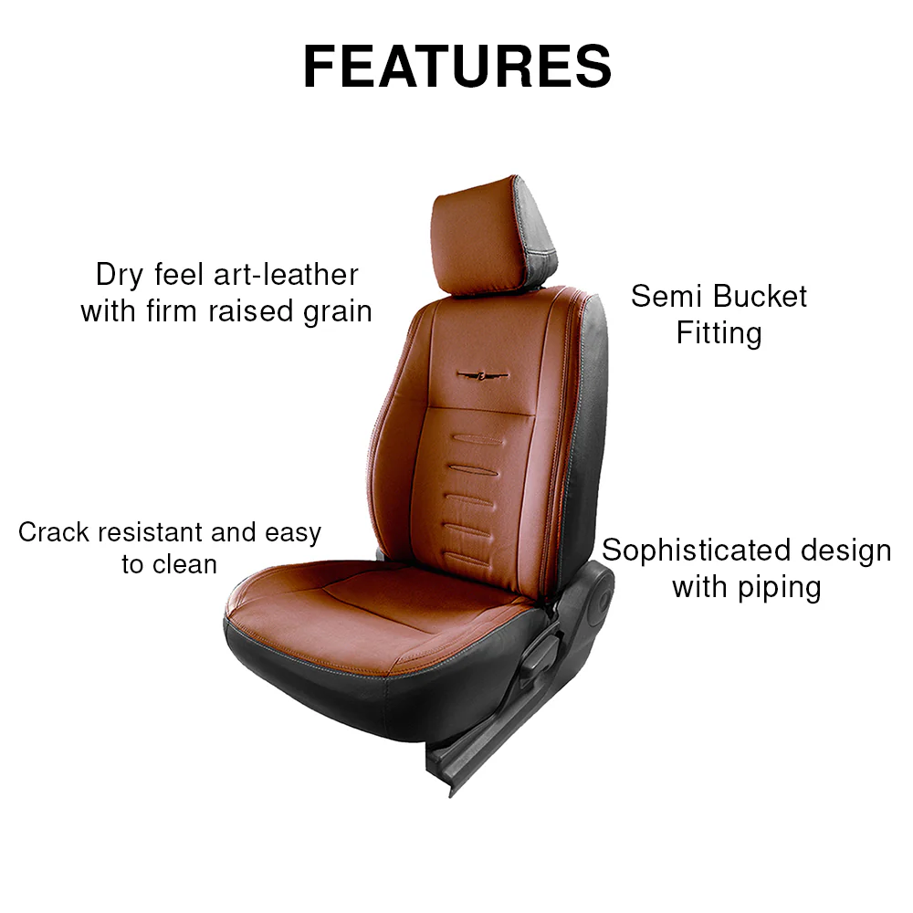 Vogue Oval Plus Art Leather Bucket Fitting Car Seat Cover For Honda Brio - Image 10