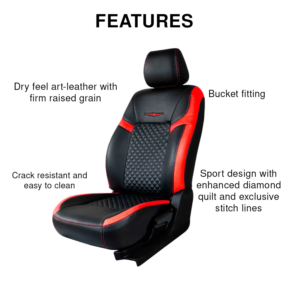 Star Bucket Fit Art Leather Car Seat Cover For Volkswagen Taigun - Image 12