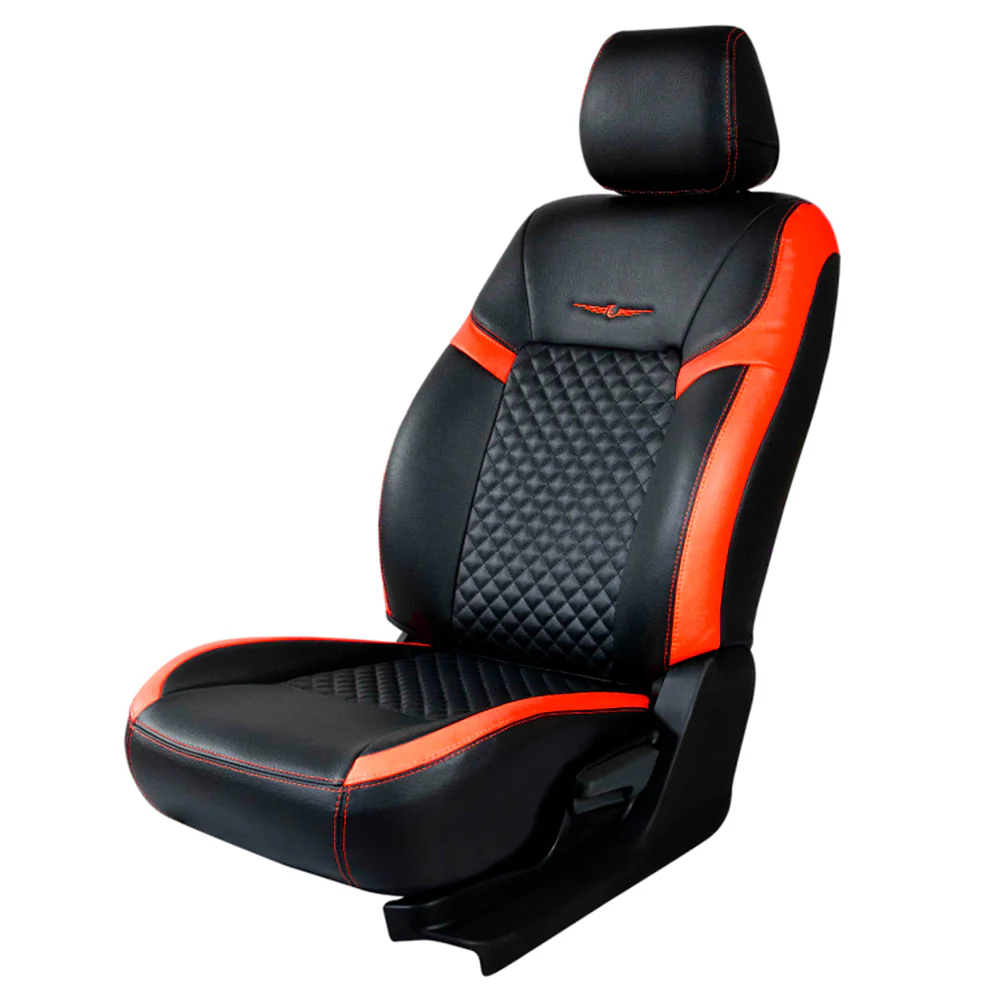 Vogue Star Art Leather Car Seat Cover Black and Orange For Toyota Urban Cruiser