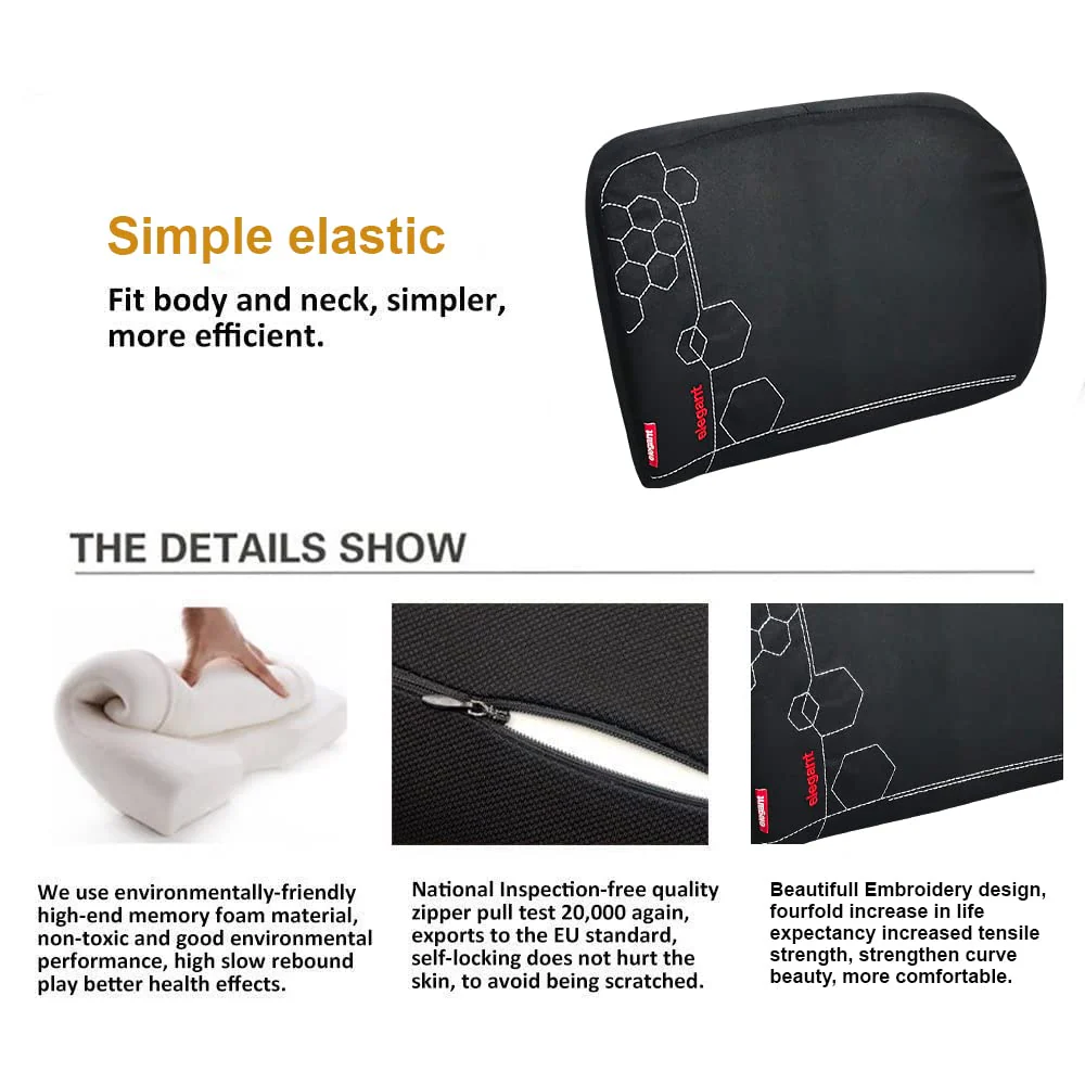 Elegant Zig Memory Foam Lumbar Support Back Rest Pillow - Image 4