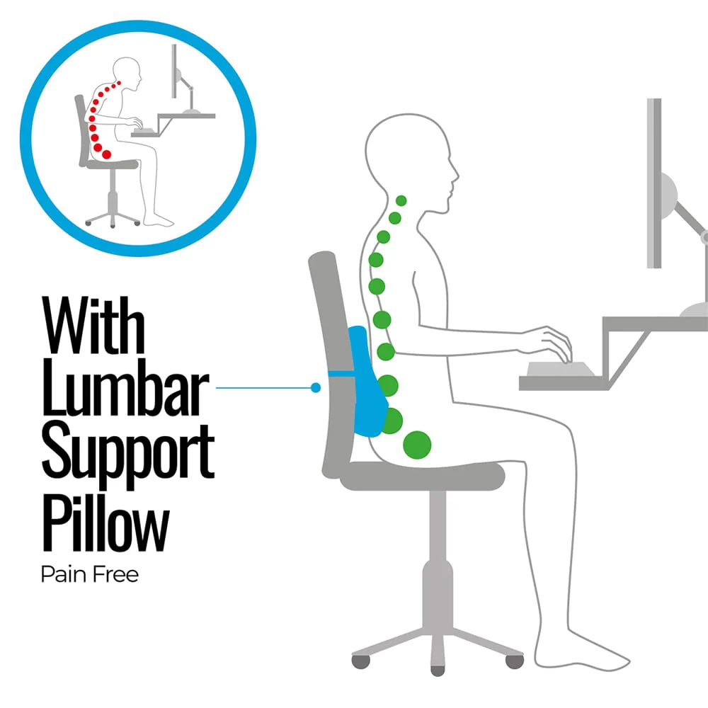 Zig Memory Foam Lumbar Support Back Rest Pillow - Image 4